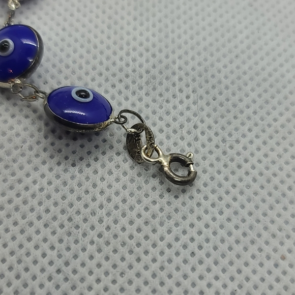 Sterling Silver Evil Eye Bracelet - Picture 2 of 3